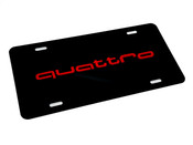 QUATTRO FRONT VANITY License Plate with RED Letter Badge