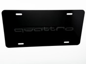 QUATTRO FRONT VANITY License Plate with BLACK Letter Badge