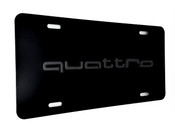 QUATTRO FRONT VANITY License Plate with BLACK Letter Badge