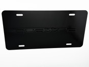 QUATTRO FRONT VANITY License Plate with BLACK Letter Badge