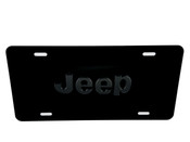 JEEP FRONT VANITY License Plate with BLACK Logo 