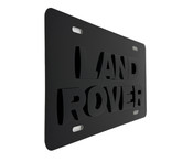 LAND ROVER VANITY License Plate with OEM GLOSS BLACK Badge 
