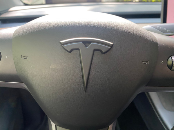 Model 3/Y FULL OVERLAY Steering Wheel Emblem (Various Colors) 