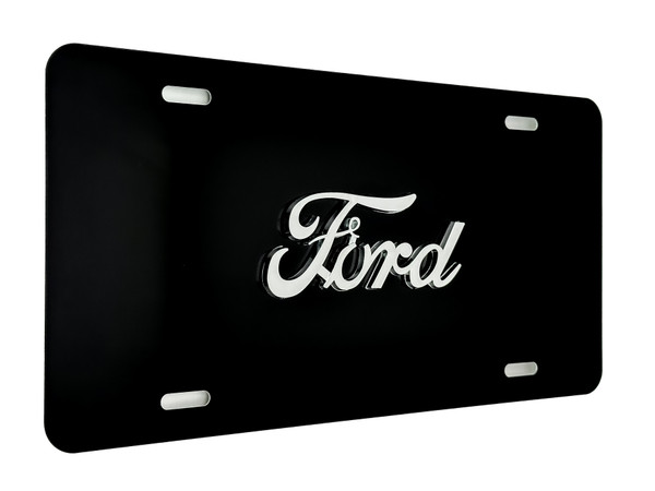 FORD FRONT VANITY License Plate with OEM CHROME Letter Badge