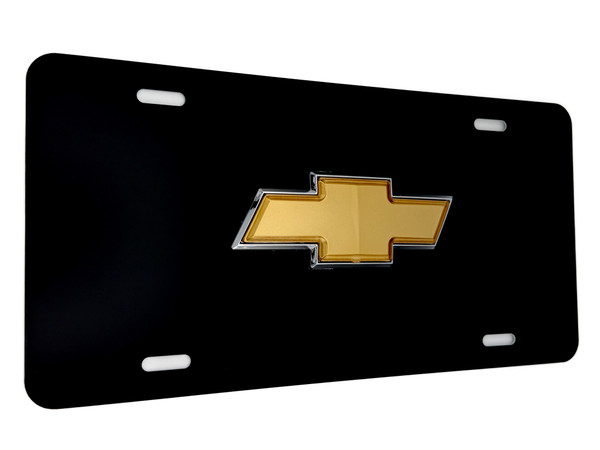 CHEVY FRONT VANITY License Plate with GOLD Bowtie Badge CHEVY FRONT VANITY License Plate with GOLD Bowtie Badge