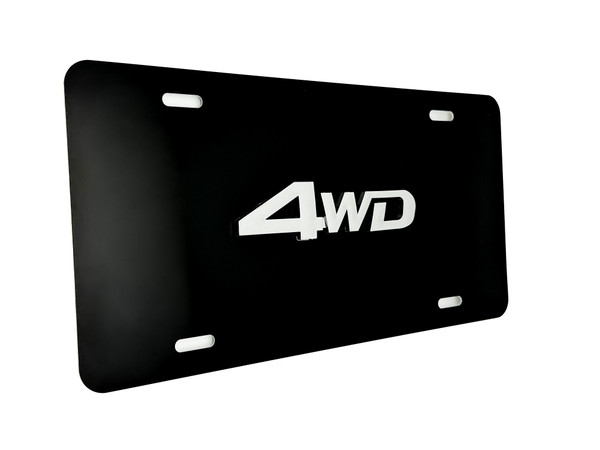 4WD FRONT VANITY License Plate (Chrome Logo) 