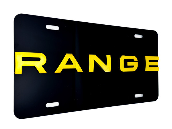 RANGE VANITY License Plate with GOLD Logo  