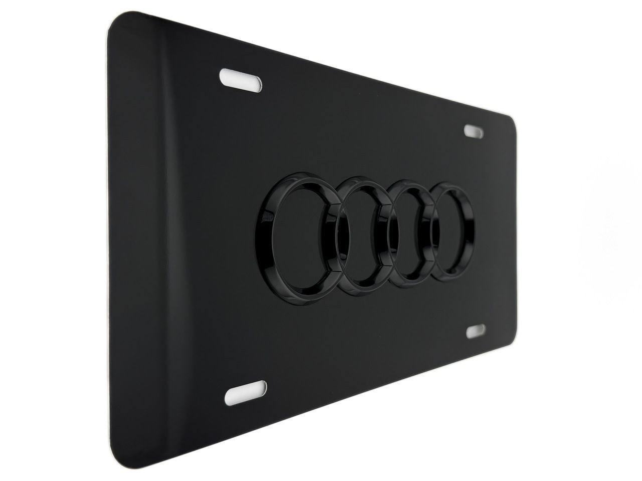 Audi black front vanity plate frame gloss matte satin OEM a3 a4 a5