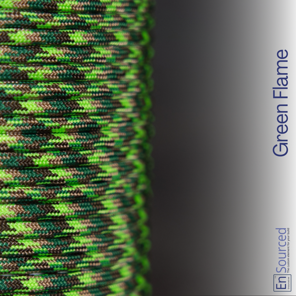 Paracord Sleeving - Green Flame