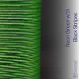 Paracord Sleeving - Neon Green with Black Stripes