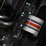 Order 8061 - Gunmetal Gray | Orange | White sleeving with Semi-Clear Wire Wraps