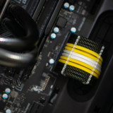 Order 8124 - Comanche | Yellow | White sleeving with Semi-Clear Wire Wraps