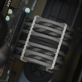 Order 11077 - Black | Charcoal Gray | Touch of Gray sleeving with Light Gray Wire Wraps