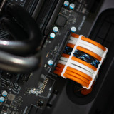 Order 8133 - Burnt Orange | Lightning | White sleeving with White Wire Wraps