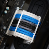 Order 10954 - Black | Colonial Blue | Graphite | White sleeving with White Wire Wraps