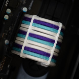 Order 11015 - Acid Purple | Turquoise | White sleeving with White Wire Wraps