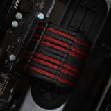 Order 11166 - Black | Imperial Red w/Black Stripes sleeving with Black Wire Wraps