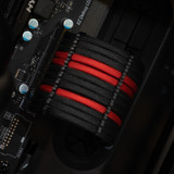 Order 11177 - Black | Imperial Red sleeving with Black Wire Wraps