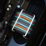 Order 11231 - Black | Black w/ Silver Stripes | Burnt Orange | Turquoise sleeving with White Wire Wraps