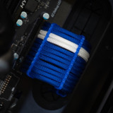 Order 11239 - Electric Blue | White sleeving with Blue Wire Wraps