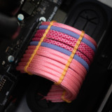 Order 11302 - Lavender | Rose Pink | Rose Pink with Fuchsia Diamonds sleeving with Gold Wire Wraps