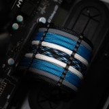 Order 11311 - Black | Caribbean Blue | Gunmetal Gray | Lightning | White sleeving with Black Wire Wraps