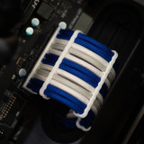 Order 11329 - Electric Blue | Silver | White sleeving with White Wire Wraps