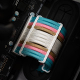 Order 11414 - Gold | Rose Pink | Turquoise | White sleeving with White Wire Wraps