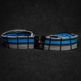 Order 11882.1 - Black | Colonial Blue | Gunmetal Gray | Light Gray sleeving with Black Wire Wraps