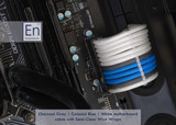 Charcoal Gray | Colonial Blue | White Motherboard cable with Semi-Clear Wire Wraps