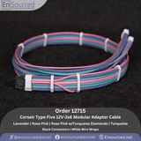 Order 12715 - Custom 12V-2x6 Adapter Cable in Soft Pastels for Corsair Type Five Power Supply Order 12715 - Custom 12V-2x6 Adapter Cable in Soft Pastels for Corsair Type Five Power Supply