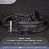 Order 12736 – Custom Lian Li Modular Cables in Black and Gray Order 12736 – Custom Lian Li Modular Cables in Black and Gray