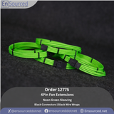 Order 12775: Custom Neon Green Sleeved 4-Pin Fan Extensions