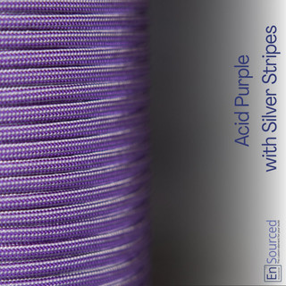 Acid Purple with Silver Stripes paracord sleeving