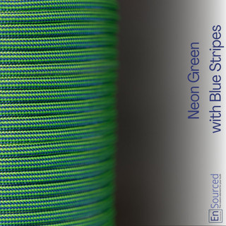 Neon Green with Blue Stripes paracord sleeving