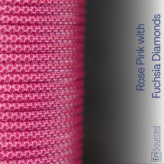 Rose Pink with Fuchsia Diamonds paracord sleeving