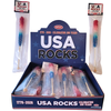 USA Rocks - Rock Candy On A Stick 1776 - 2026 - Red, White and Blue Lollipop - 12 Ct.
