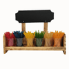 6 Count Cedar Single Shelf Display - With 300 Honey Sticks - Jars and Labels