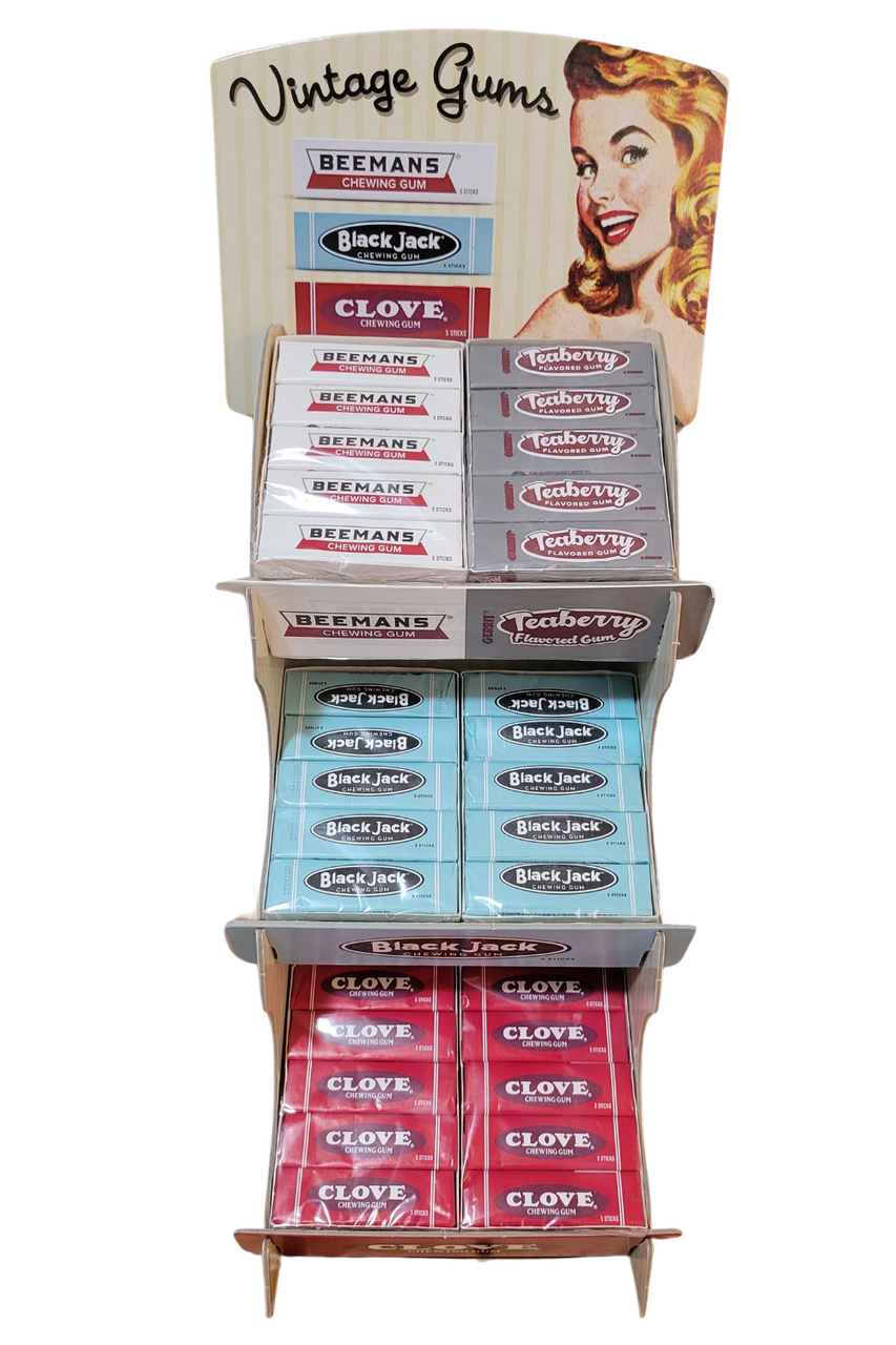 Vintage Gum Display 6 Boxes of 20 Packs - Candy Barn Express