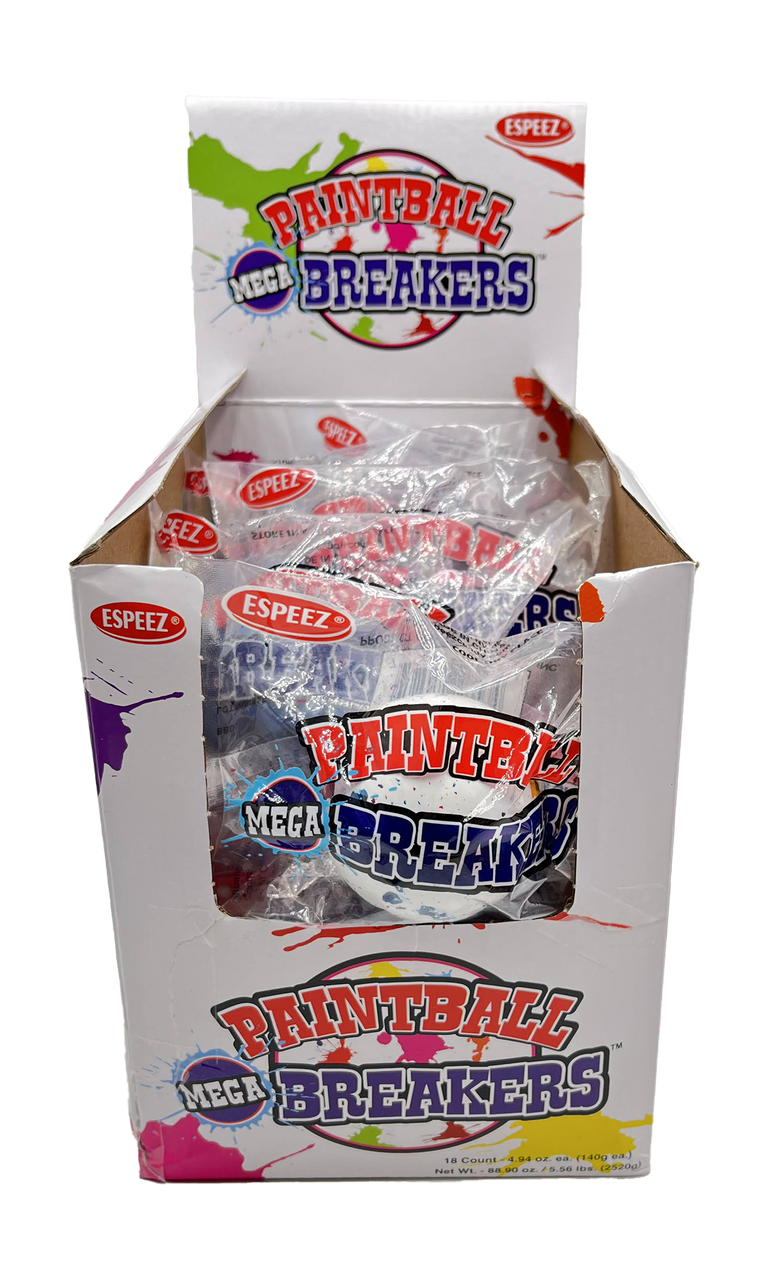 Mega Paintball Breakers - Jawbreaker Candy - 18 Count - 140 g.