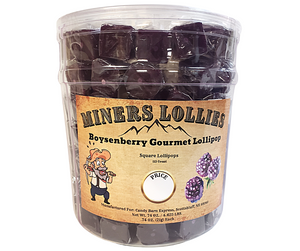 Miners Lollies Boysenberry Square Gourmet Lollipops - 100 Ct. Jar