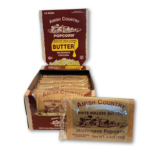 White Hulless Butter Microwave Popcorn - 10 Pack - 3.5 Oz. Each Bag