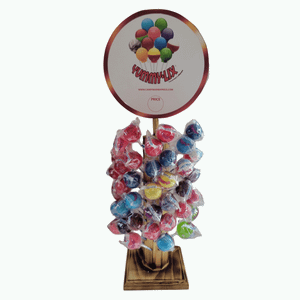 Yummy Lix Gourmet Lollipop With Lollipop Stand - 80 Ct Lollipops - 1 Burnt Stand - With Sign