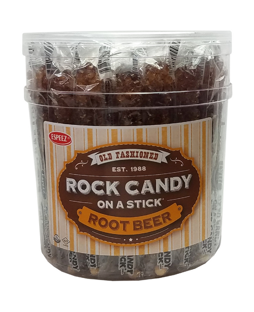 Rock Candy On A Stick -  Root Beer - 36 Ct. Tub