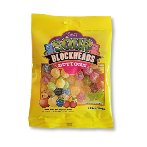 Sour Blockheads Buttons - 5.29 Oz. - 12 Count Box
