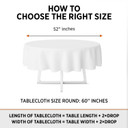 Premium Cotton Blend Round Tablecloth - Durable, Wrinkle-Resistant, Shape-Retaining - Versatile & Elegant for Any Occasion