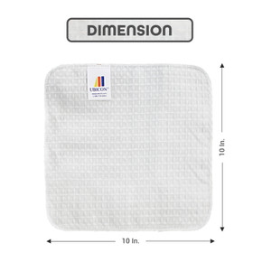 UBICON 100% Organic, Soft and Climate Friendly Cotton White Dish Cloth (10" X 10") Featuring Waffle Wave Design for Extra Absorbency, Cleaning Power and Durability