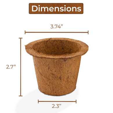 Premium Quality Eco-Friendly Coco Pots Made from High Grade Coconut Fiber; Great for Starter Seedling, Germination, Sprouting Plants, Flower Seeds, Strawberry Seeds and Herb.