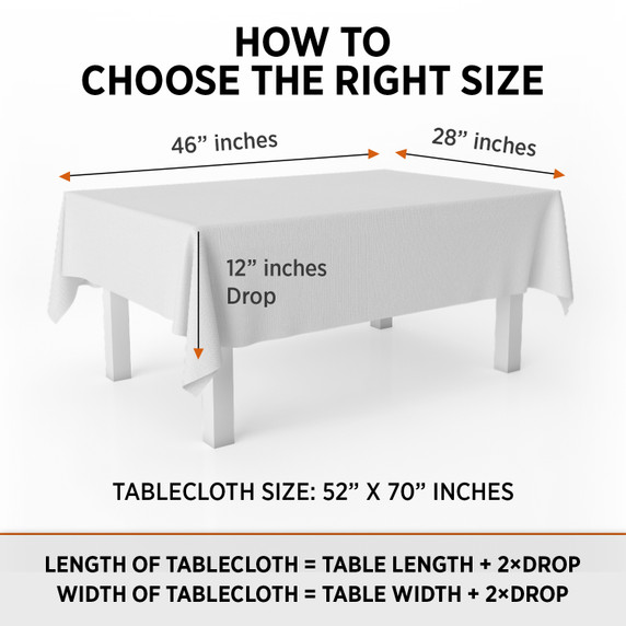 Premium Cotton Blend Tablecloth - Durable, Wrinkle-Resistant, Shape-Retaining - Versatile & Elegant for Any Occasion