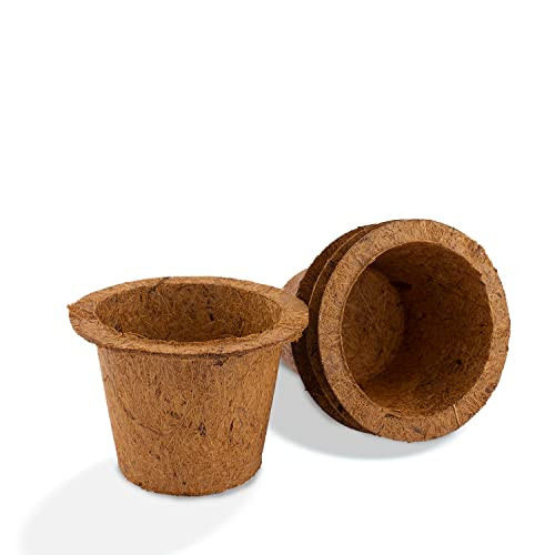 Premium Quality Eco-Friendly Coco Pots Made from High Grade Coconut Fiber; Great for Starter Seedling, Germination, Sprouting Plants, Flower Seeds, Strawberry Seeds and Herb.
